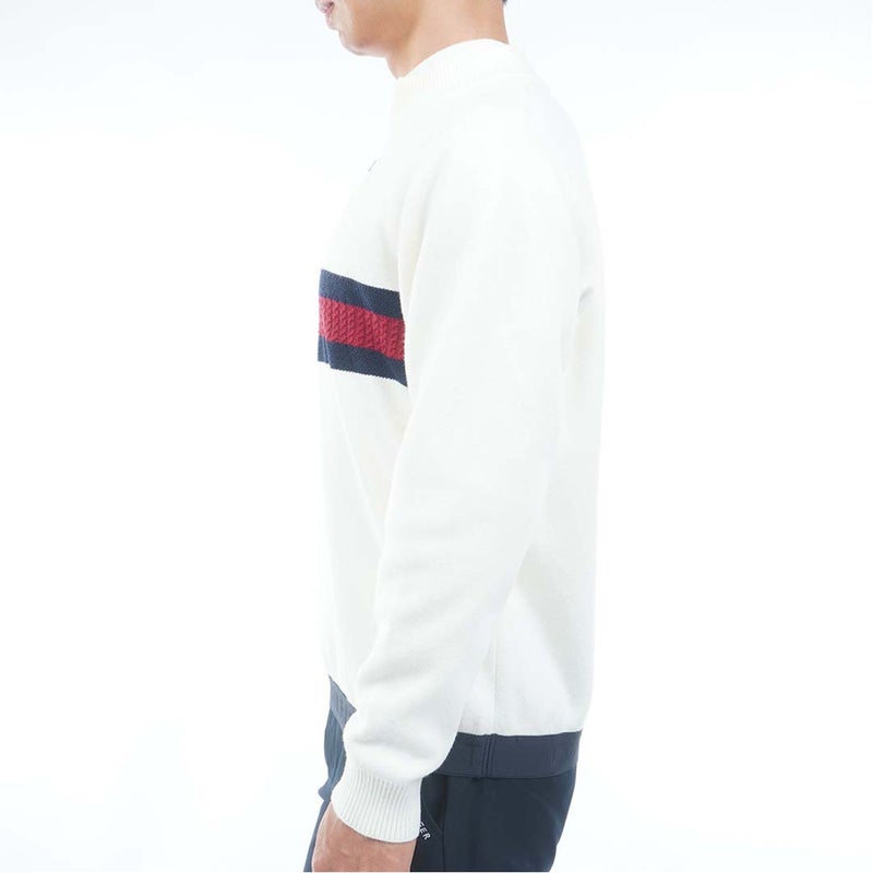 [トミー ヒルフィガー ゴルフ] TOMMY HILFIGER GOLF メンズ ハーフZIP フラッグニット THMA680 オフホワイト　詳細2