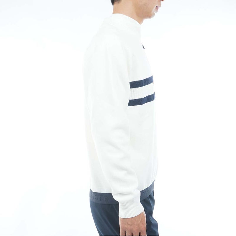 [トミー ヒルフィガー ゴルフ] TOMMY HILFIGER GOLF メンズ ハーフZIP フラッグニット THMA680 オフホワイト　詳細4