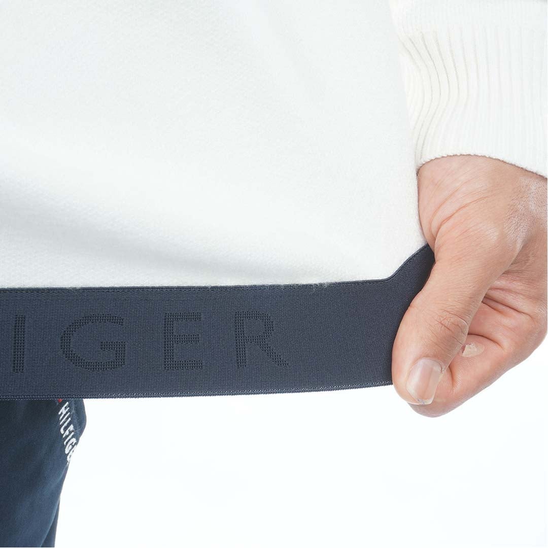 [トミー ヒルフィガー ゴルフ] TOMMY HILFIGER GOLF メンズ ハーフZIP フラッグニット THMA680 オフホワイト　詳細6