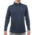 [トミー ヒルフィガー ゴルフ]TOMMY HILFIGER GOLF　メンズ ロゴジャガード 長袖台衿付きシャツ　ネイビー　THMA681　詳細