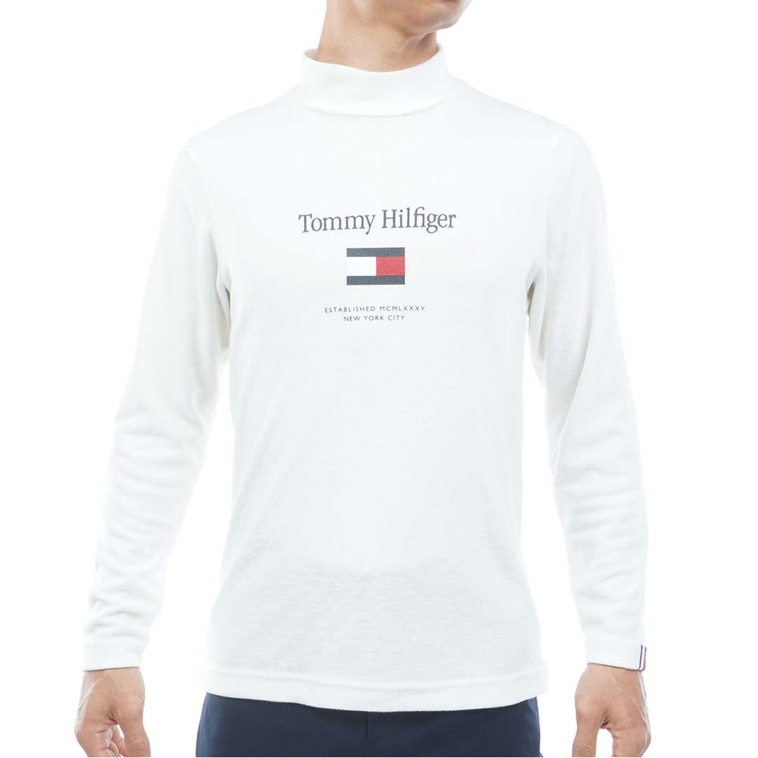 [トミー ヒルフィガー ゴルフ]TOMMY HILFIGER GOLF　メンズ トミーフラッグ 長袖ハイネックシャツ　ホワイト　THMA682　詳細