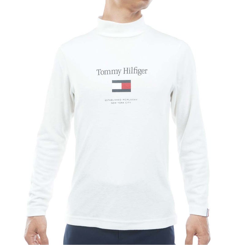 [トミー ヒルフィガー ゴルフ]TOMMY HILFIGER GOLF　メンズ トミーフラッグ 長袖ハイネックシャツ　ホワイト　THMA682　詳細