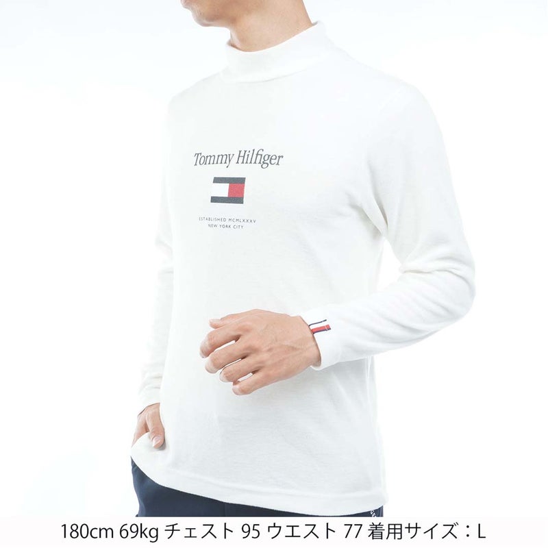 [トミー ヒルフィガー ゴルフ]TOMMY HILFIGER GOLF　メンズ トミーフラッグ 長袖ハイネックシャツ　ホワイト　THMA682　詳細1