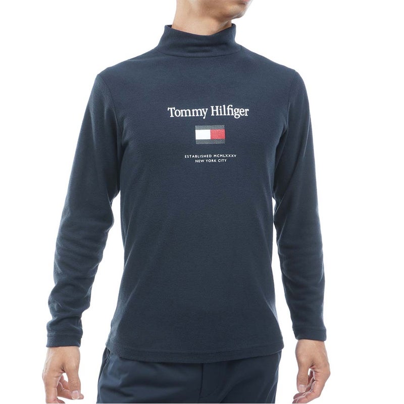 [トミー ヒルフィガー ゴルフ]TOMMY HILFIGER GOLF　メンズ トミーフラッグ 長袖ハイネックシャツ　ネイビー　THMA682　詳細