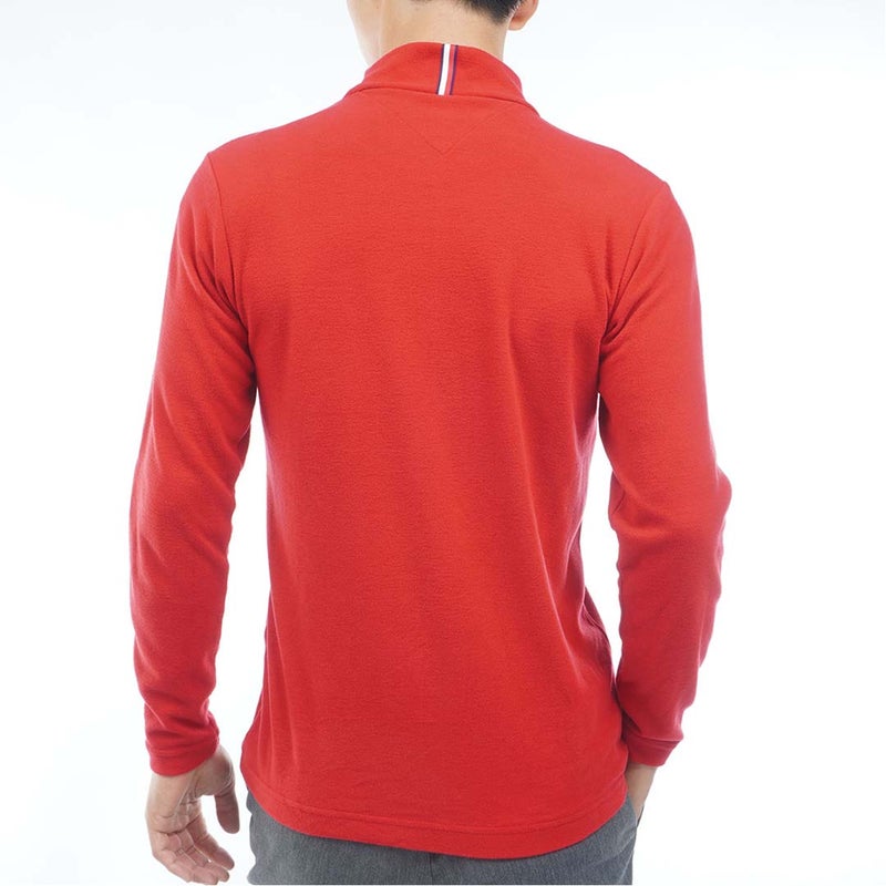 [トミー ヒルフィガー ゴルフ]TOMMY HILFIGER GOLF　メンズ トミーフラッグ 長袖ハイネックシャツ　レッド　THMA682　詳細²