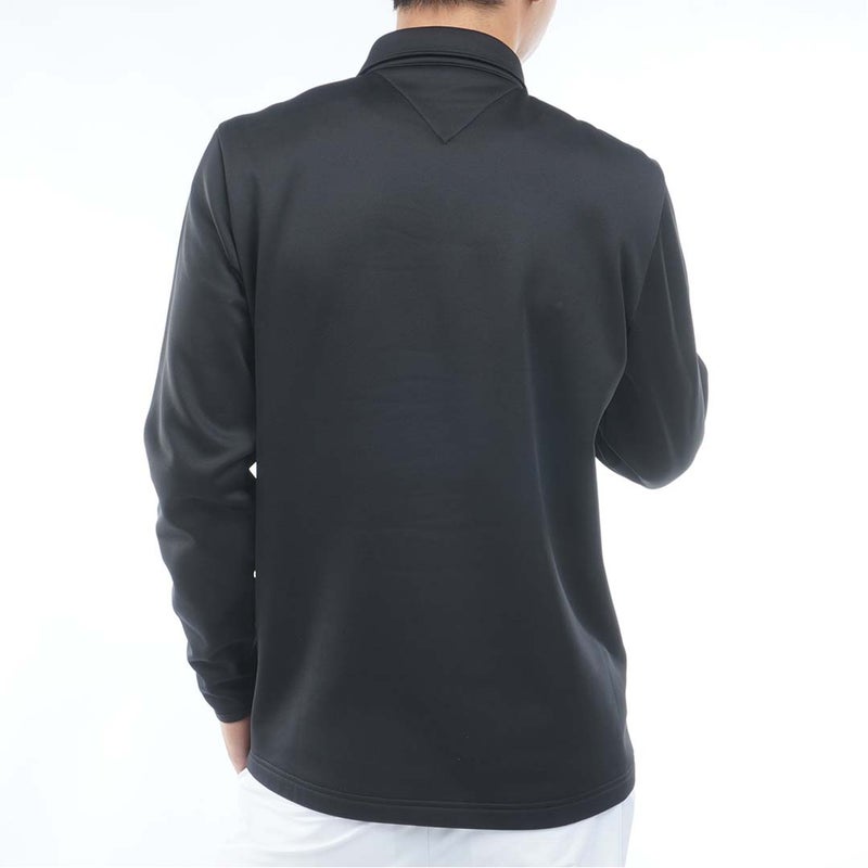 [トミー ヒルフィガー ゴルフ]TOMMY HILFIGER GOLF　メンズ スムース裏起毛 長袖台衿付きシャツ　ブラック　THMA683　詳細3