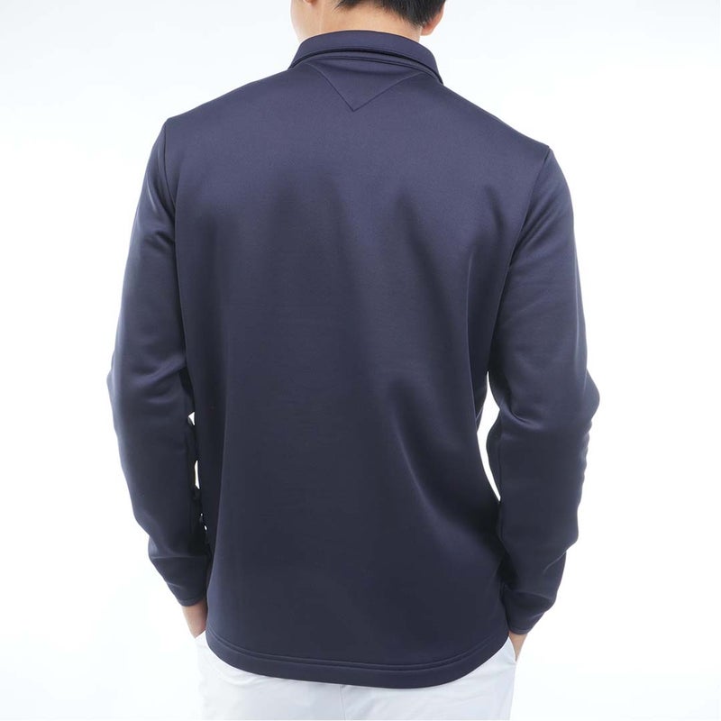 [トミー ヒルフィガー ゴルフ]TOMMY HILFIGER GOLF　メンズ スムース裏起毛 長袖台衿付きシャツ　ネイビー　THMA683　詳細2