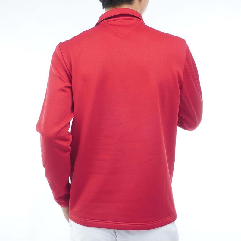 [トミー ヒルフィガー ゴルフ]TOMMY HILFIGER GOLF　メンズ スムース裏起毛 長袖台衿付きシャツ　レッド　THMA683　詳細2