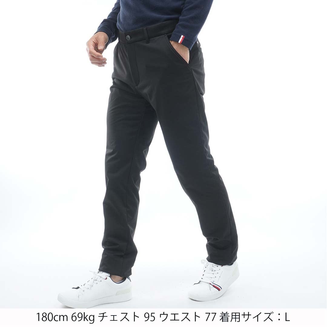  [トミー ヒルフィガー ゴルフ]TOMMY HILFIGER GOLF メンズ ウインドプルーフ テーパードパンツ THMA684 ブラック　詳細1