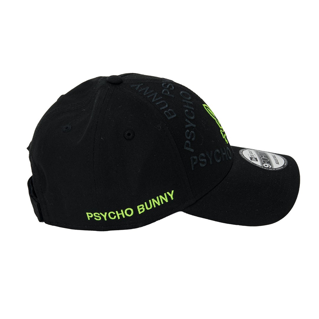 [サイコバニー]　Psycho Bunny　ユニセックス キャップNEW ERAコラボ　PBMG652F　ブラック　詳細3