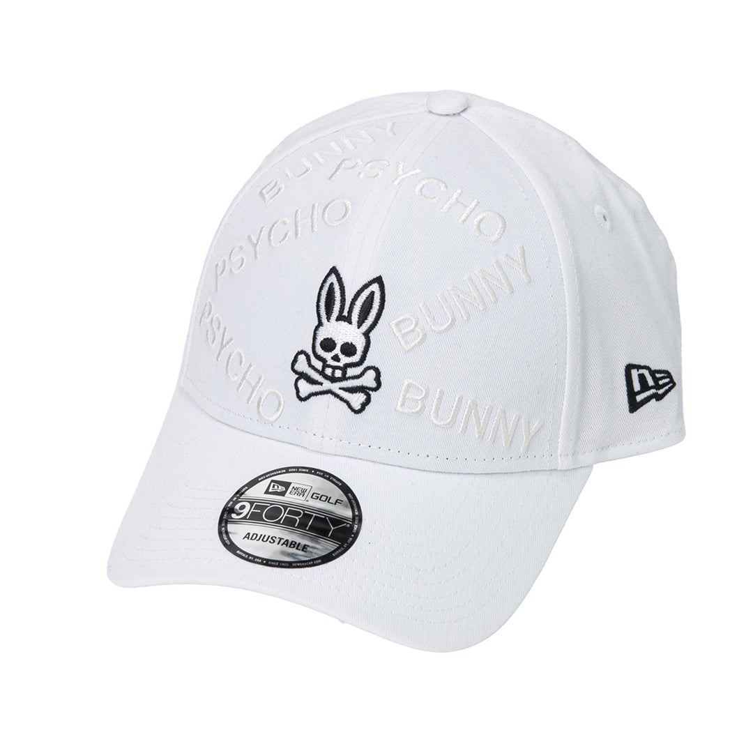 [サイコバニー]　Psycho Bunny　ユニセックス キャップNEW ERAコラボ　PBMG652F　ホワイト　詳細