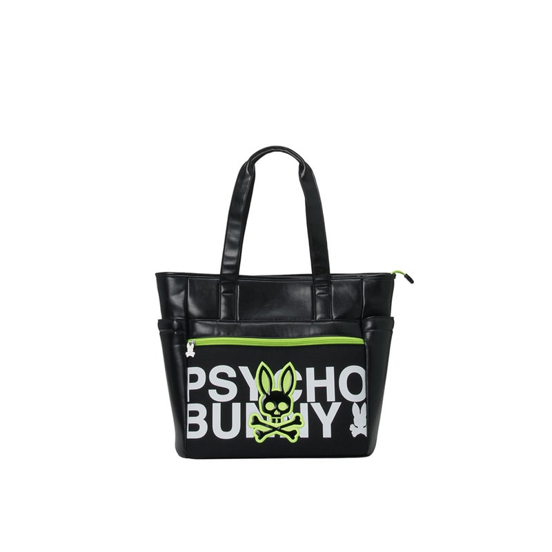 [サイコバニー] Psycho Bunny ユニセックス トートバッグ FLAGSHIP PBMG6BB4 ブラック　詳細