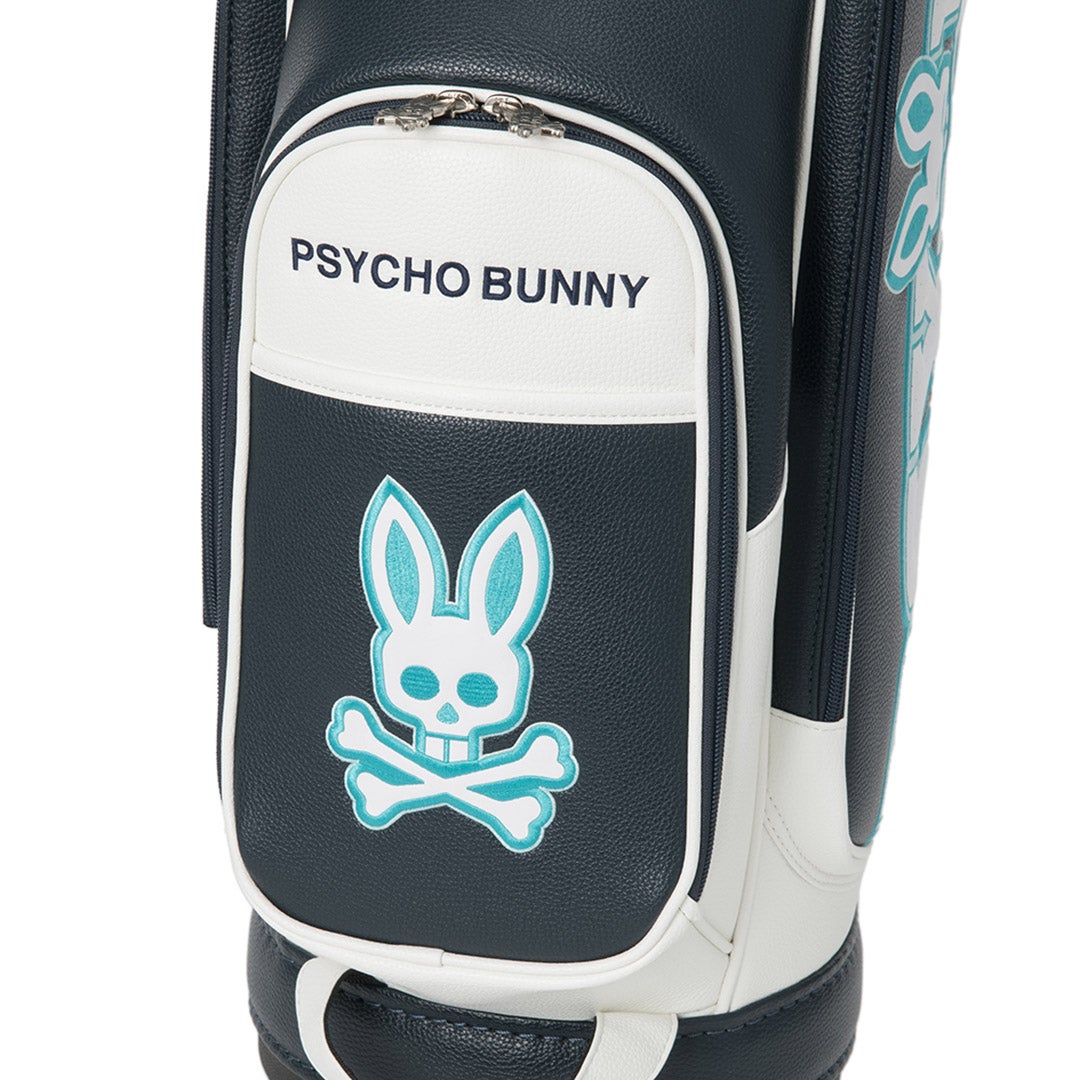 [サイコバニー] Psycho Bunny ユニセックス カートキャディバッグ LOGOART PBMG6BC6 限定カラー(ホワイト×ネイビー）　詳細13