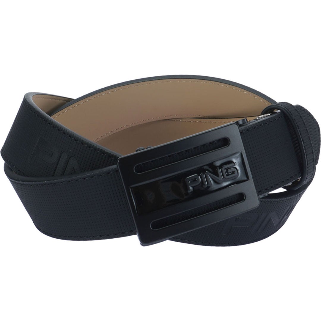 ピン アパレル PING APPAREL メンズ ドットエンボスPINGロゴスライドバックルベルト (MENS) PIMG62ZF ブラック 詳細1