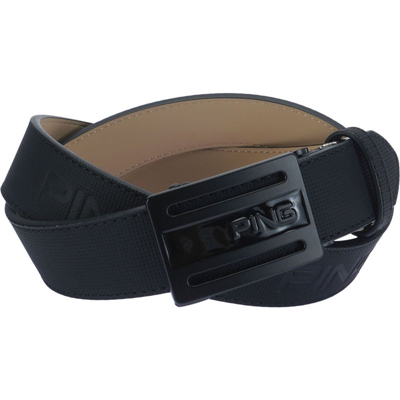 ピン アパレル PING APPAREL メンズ ドットエンボスPINGロゴスライドバックルベルト (MENS) PIMG62ZF ブラック 詳細1