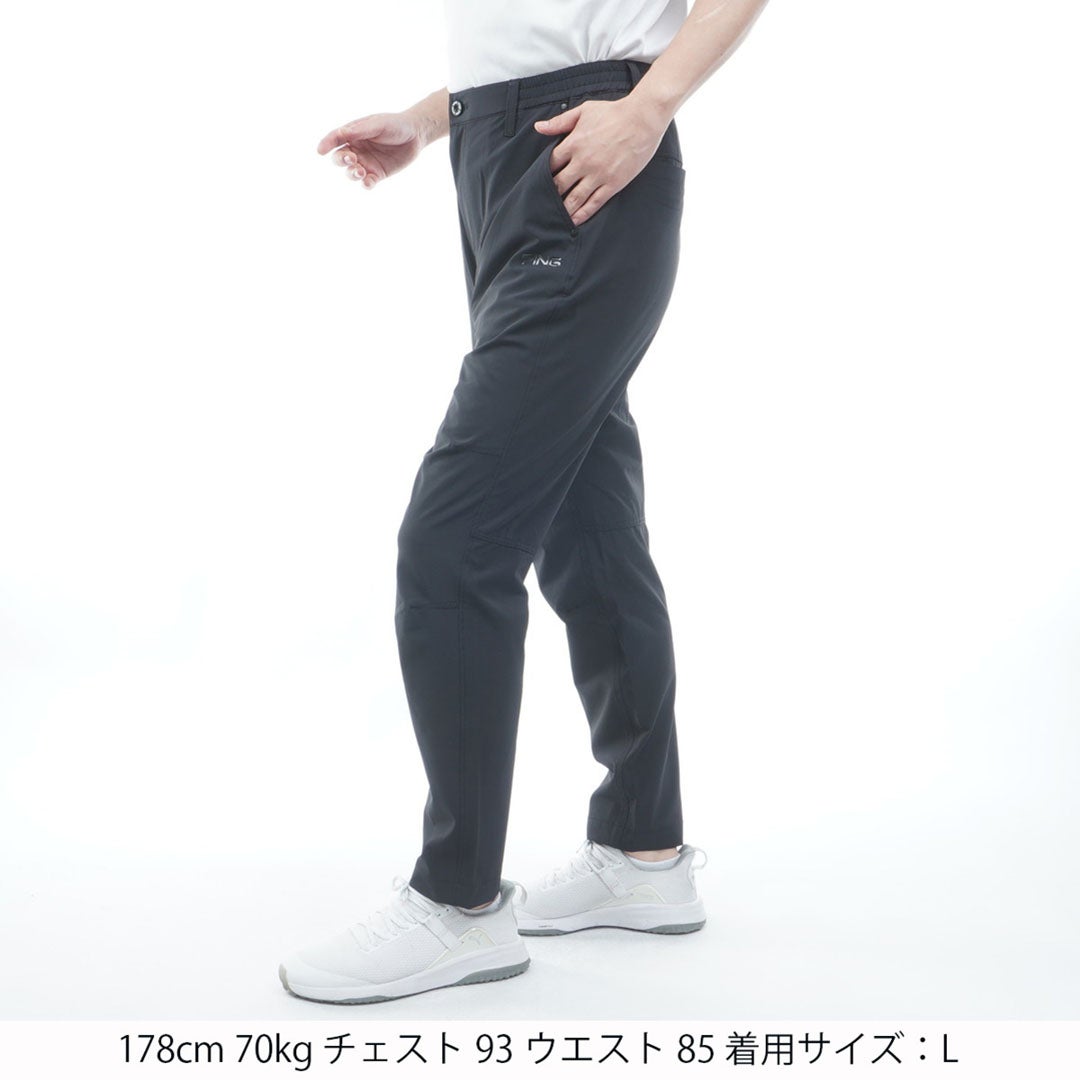 ピン アパレル PING APPAREL メンズ 【PING APPAREL】［UVカット・透け防止］ミニリップストップテーパードパンツ (MENS) PIMA64F ブラック 詳細2