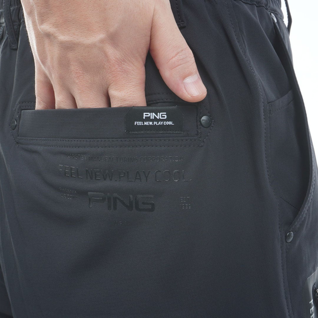ピン アパレル PING APPAREL メンズ 【PING APPAREL】［UVカット・透け防止］ミニリップストップテーパードパンツ (MENS) PIMA64F ブラック 詳細7