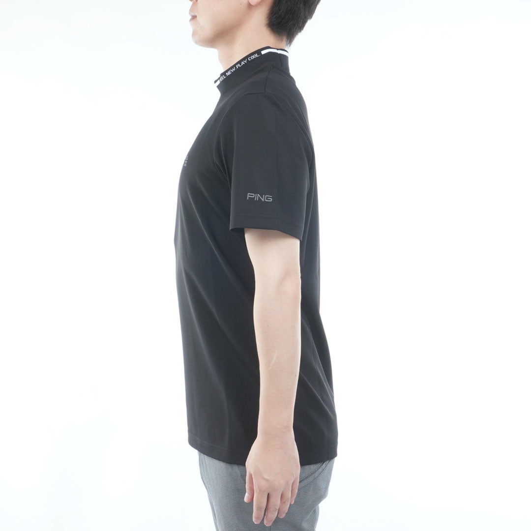 ピン アパレル PING APPAREL メンズ 【PING APPAREL】ﾛｺﾞｼﾞｬｶｰﾄﾞ襟ﾊｲﾈｯｸｼｬﾂ(MENS) PIMA65Q ブラック 詳細3