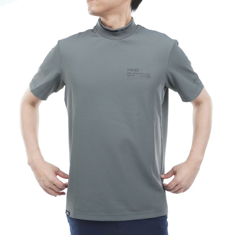 ピン アパレル PING APPAREL メンズ 【PING APPAREL】ﾛｺﾞｼﾞｬｶｰﾄﾞ襟ﾊｲﾈｯｸｼｬﾂ(MENS) PIMA65Q グレー 詳細10