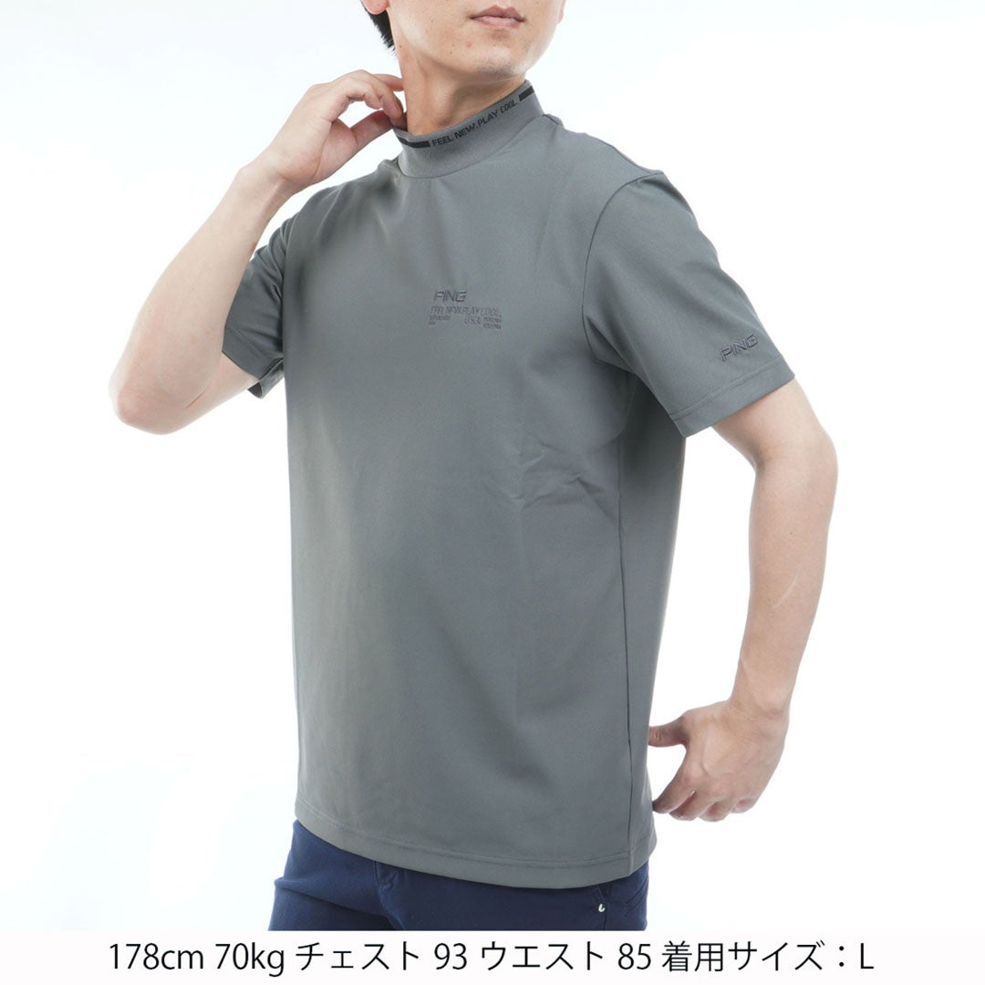 ピン アパレル PING APPAREL メンズ 【PING APPAREL】ﾛｺﾞｼﾞｬｶｰﾄﾞ襟ﾊｲﾈｯｸｼｬﾂ(MENS) PIMA65Q グレー 詳細11