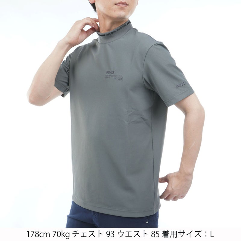 ピン アパレル PING APPAREL メンズ 【PING APPAREL】ﾛｺﾞｼﾞｬｶｰﾄﾞ襟ﾊｲﾈｯｸｼｬﾂ(MENS) PIMA65Q グレー 詳細11