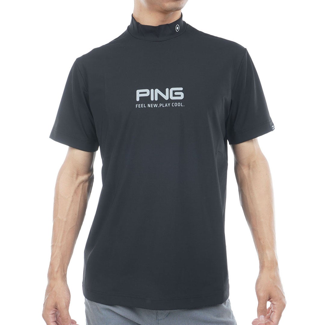 ピン アパレル PING APPAREL メンズ [ピンアパレル]【PING APPAREL】半袖ﾊｲﾈｯｸｼｬﾂ (MENS) PIMA65 ブラック 詳細1