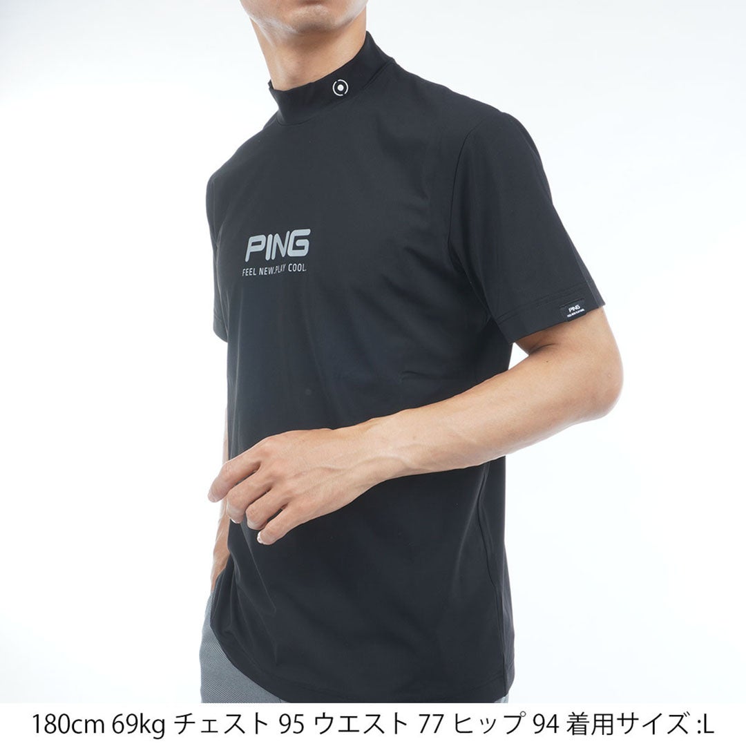 ピン アパレル PING APPAREL メンズ [ピンアパレル]【PING APPAREL】半袖ﾊｲﾈｯｸｼｬﾂ (MENS) PIMA65 ブラック 詳細2