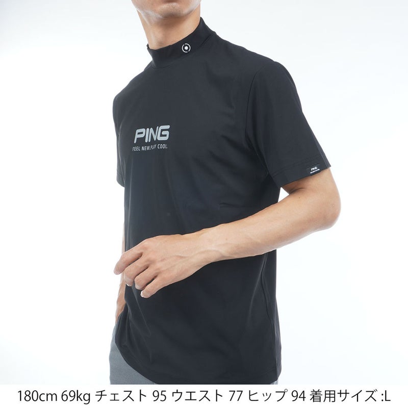 ピン アパレル PING APPAREL メンズ [ピンアパレル]【PING APPAREL】半袖ﾊｲﾈｯｸｼｬﾂ (MENS) PIMA65 ブラック 詳細2