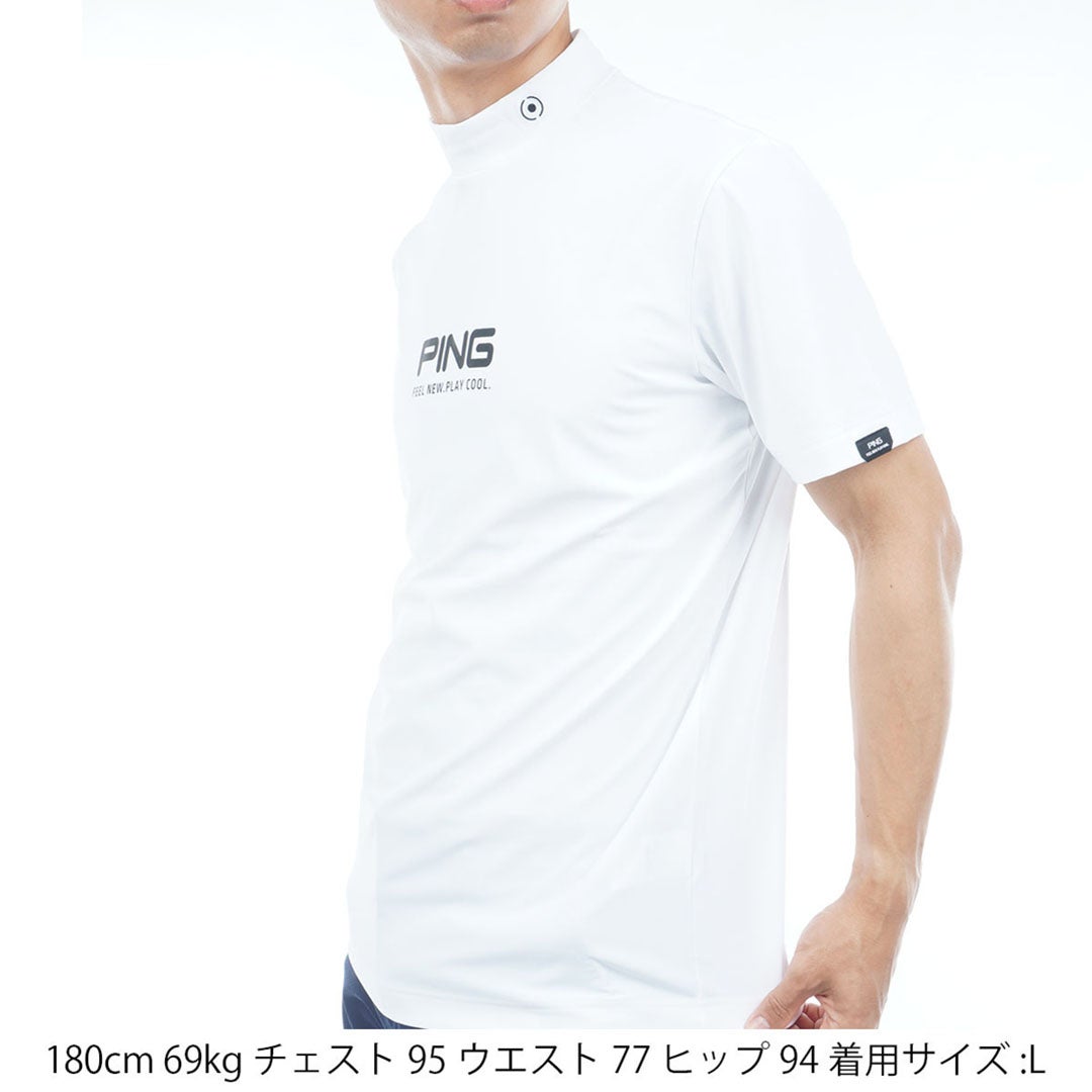 ピン アパレル PING APPAREL メンズ [ピンアパレル]【PING APPAREL】半袖ﾊｲﾈｯｸｼｬﾂ (MENS) PIMA65 ホワイト 詳細11