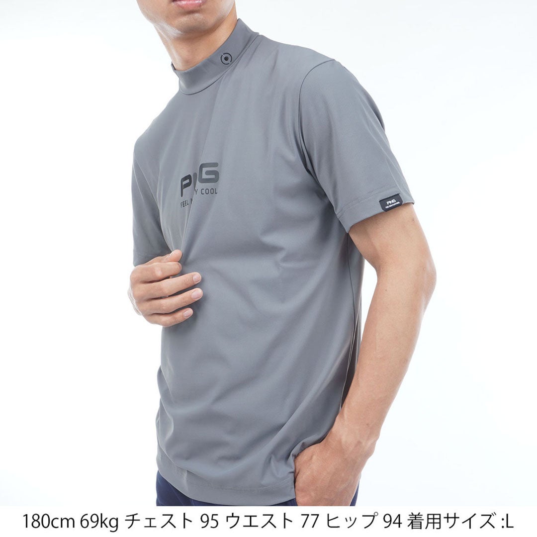 ピン アパレル PING APPAREL メンズ [ピンアパレル]【PING APPAREL】半袖ﾊｲﾈｯｸｼｬﾂ (MENS) PIMA65 グレー 詳細14