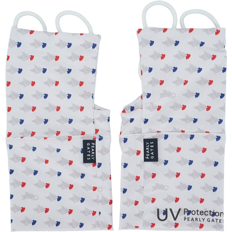 [パーリーゲイツ] PEARLY GATES ユニセックス トビウサハート柄UV HANDCOVER PAMG68JF オフホワイト　詳細