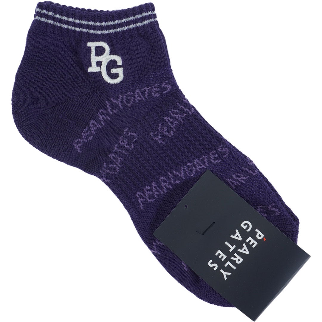 [パーリーゲイツ] PEARLY GATES レディース ランダムロゴアンクルSOX PAMG69CF パープル　詳細