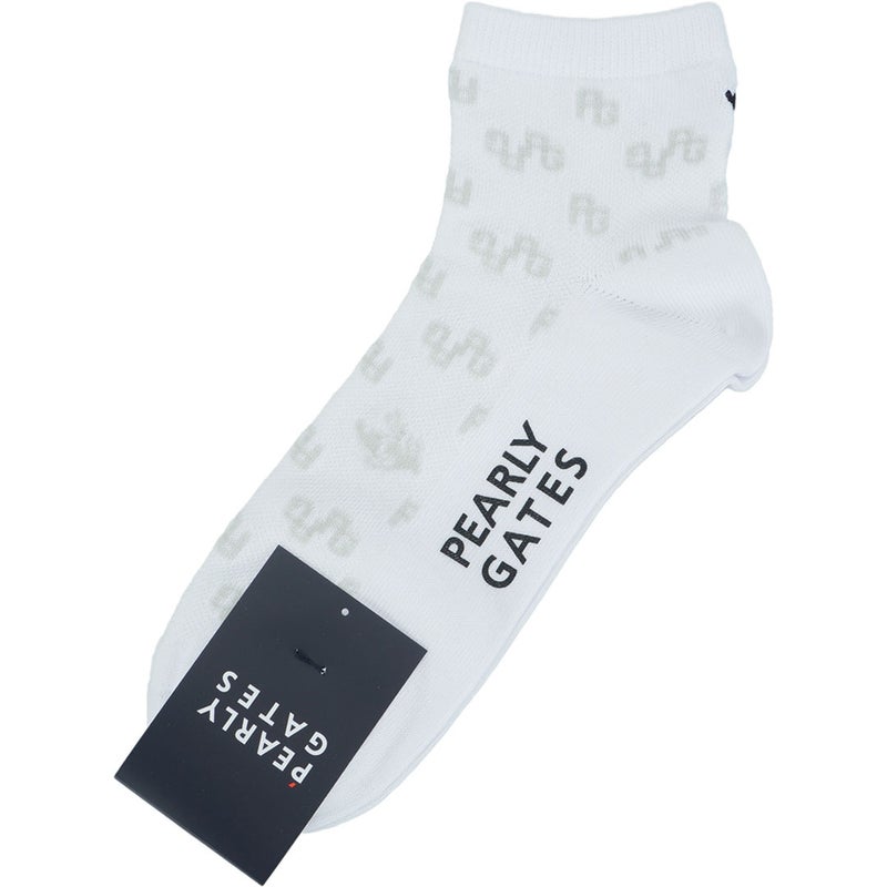 [パーリーゲイツ] PEARLY GATES メンズ マイクロトビウサPG柄ショートSOX PAMG69DF ホワイト　詳細